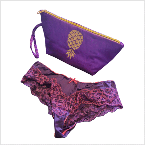 Purple Pineapple Passion Custom made play bag with knicker example